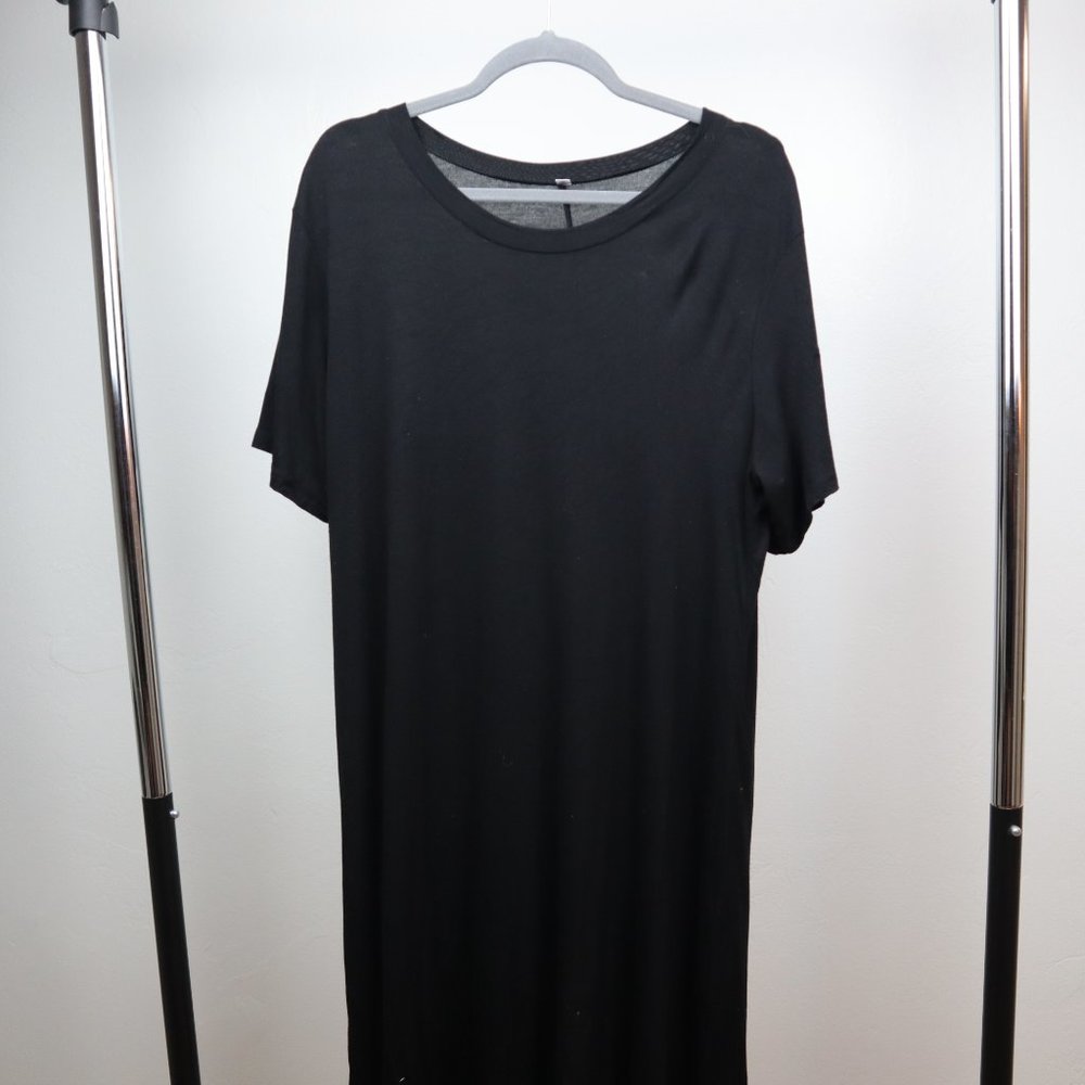 Molerani Black Dress Short Sleeve Loose Swing Dress XL Casual - Picture 3 of 7